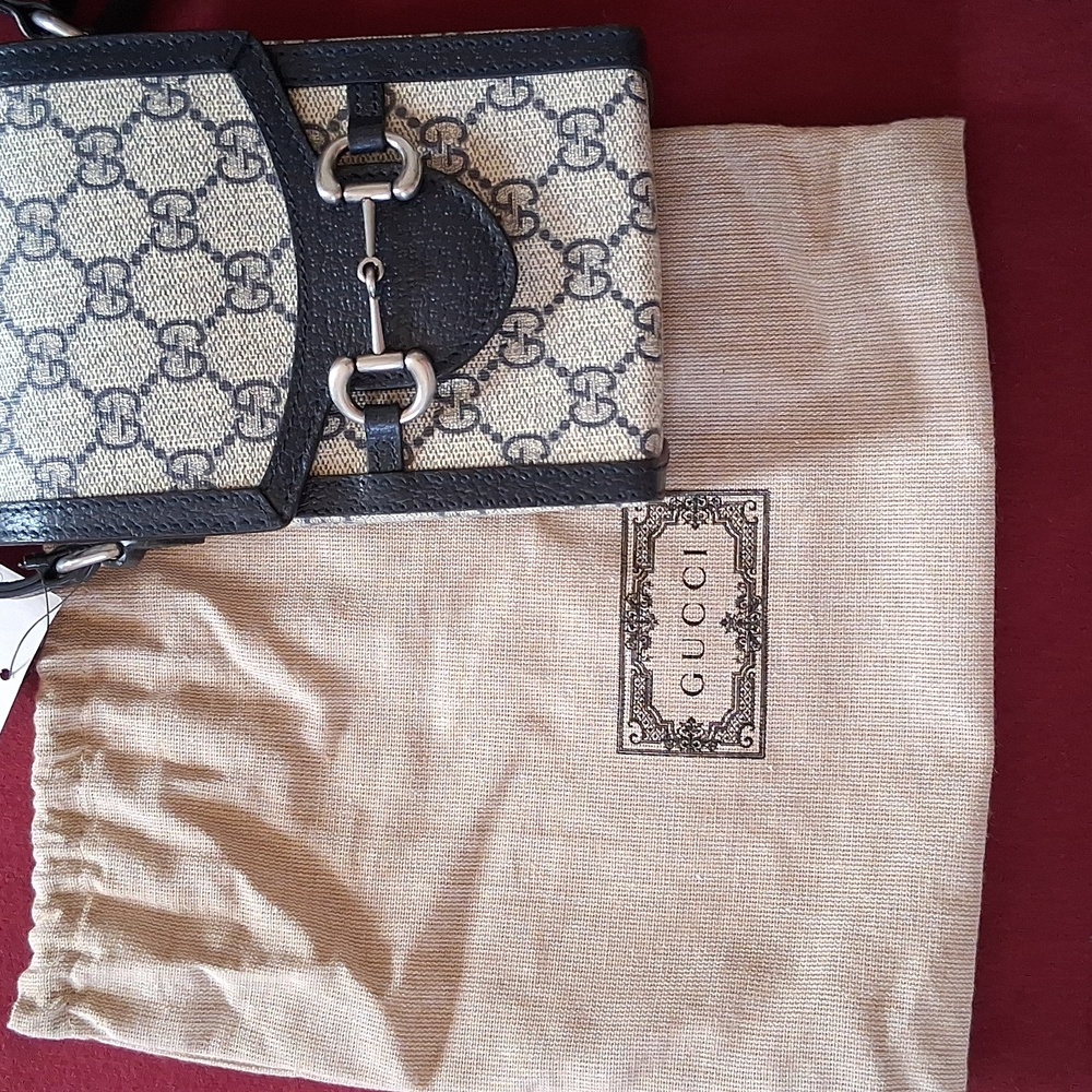 Gucci Black and Cream Horsebit 1955 Mini Bag